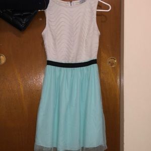 white and green formal dress